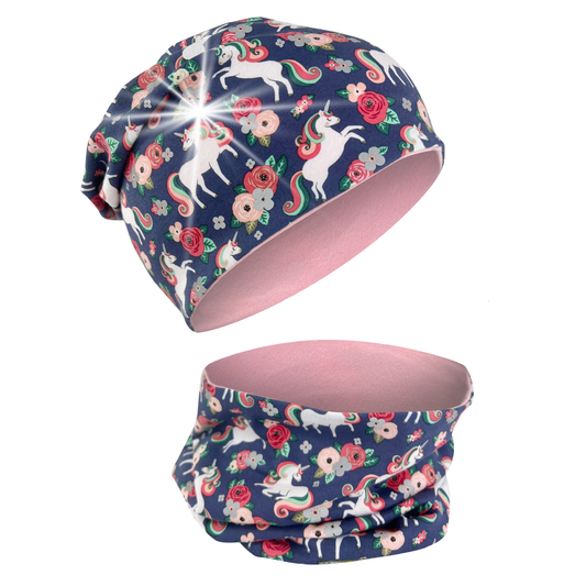 Beanie & Loop con riflettore a 360° per bambini - Unicorno